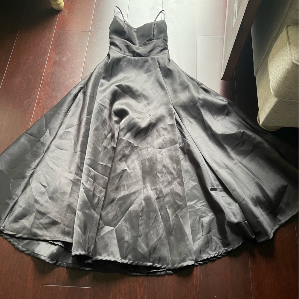 B Smart Prom Dress. Black. Size 9. Length 60”.